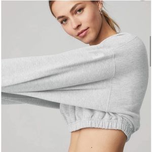 ALO Gray Devotion cropped sweatshirt